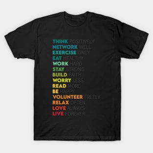 Think Positive Motivational Words T-Shirt